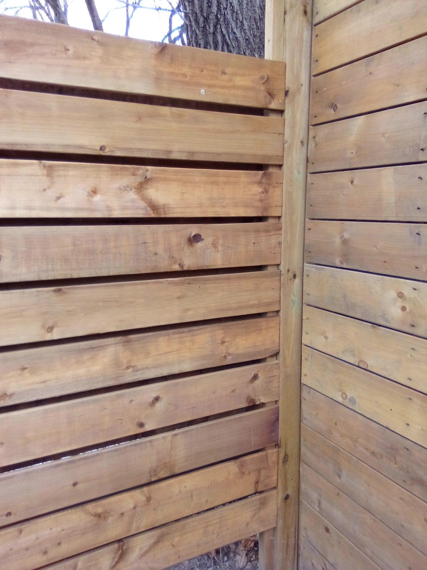 Horizontalist Design Wood Fence Section