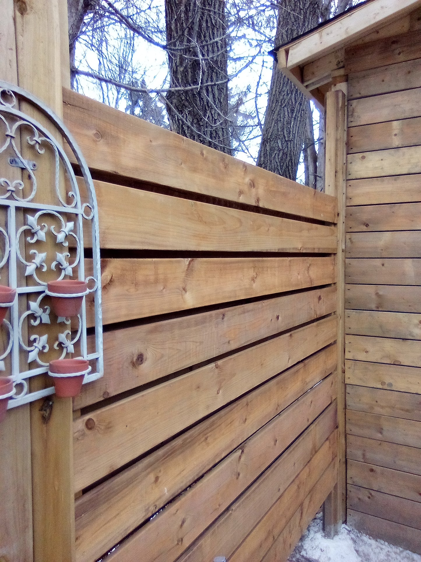 Horizontalist Design Wood Fence Section