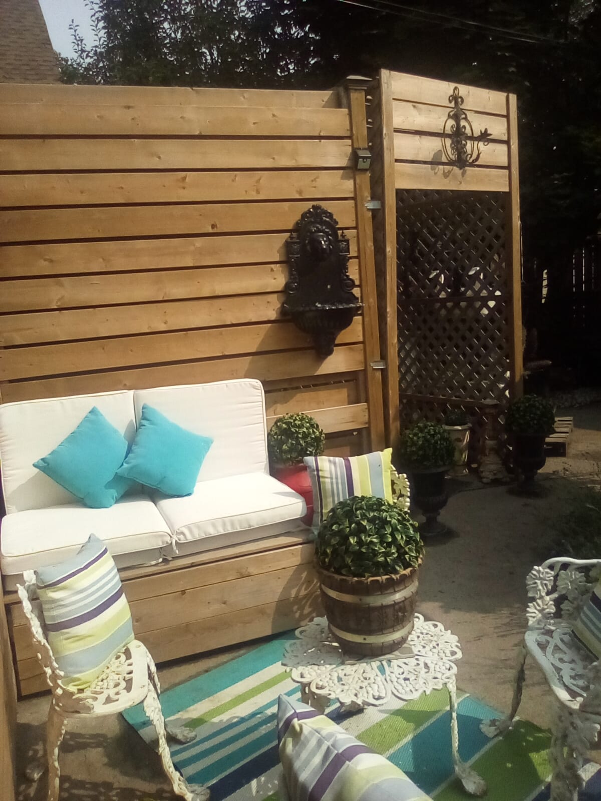 Horizontal Wood Garden Fence