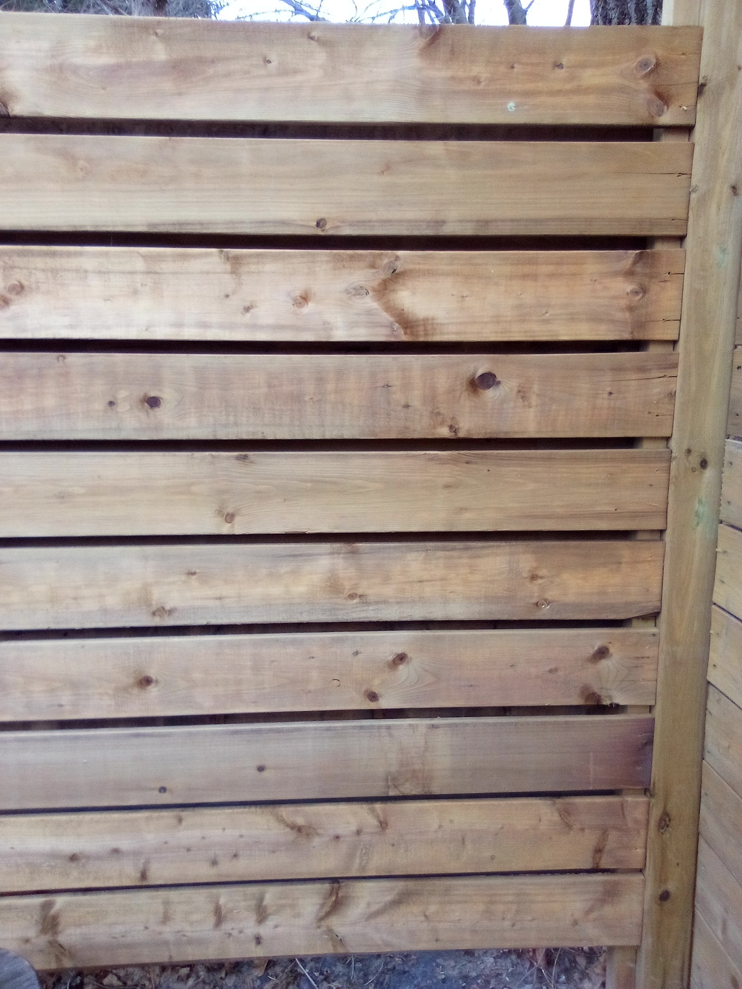 Horizontalist Design Wood Fence Section